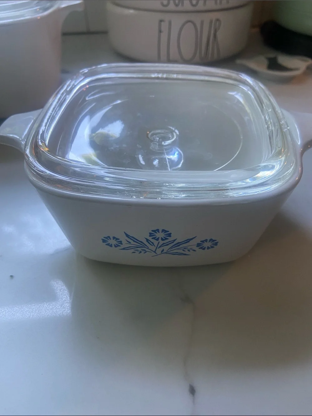 Corningware, blue flower set of two